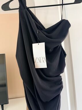 Zara | Dresses | Zara One Shoulder Silver Sequin Dress Size Small | Poshmark